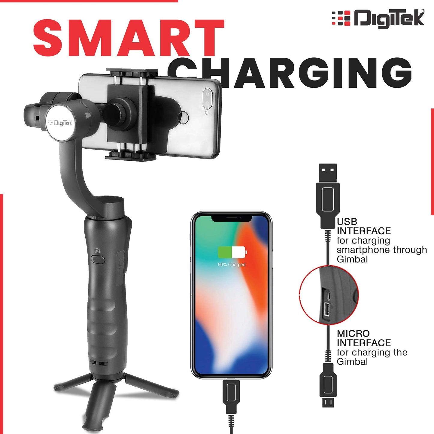 DIGITEK 3-Axis Handheld Gimbal Stabilizer
