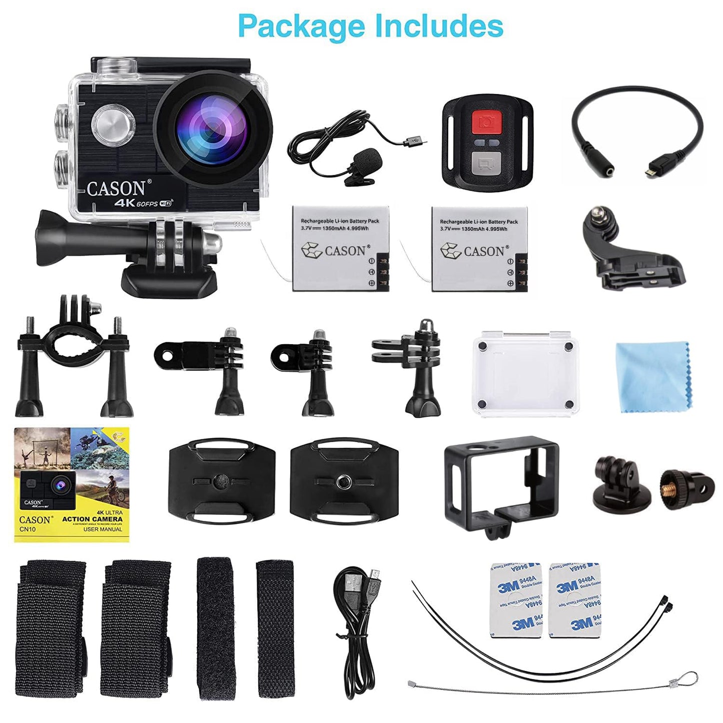 CASON CN10 4K 60fps HD 24MP Action Camera
