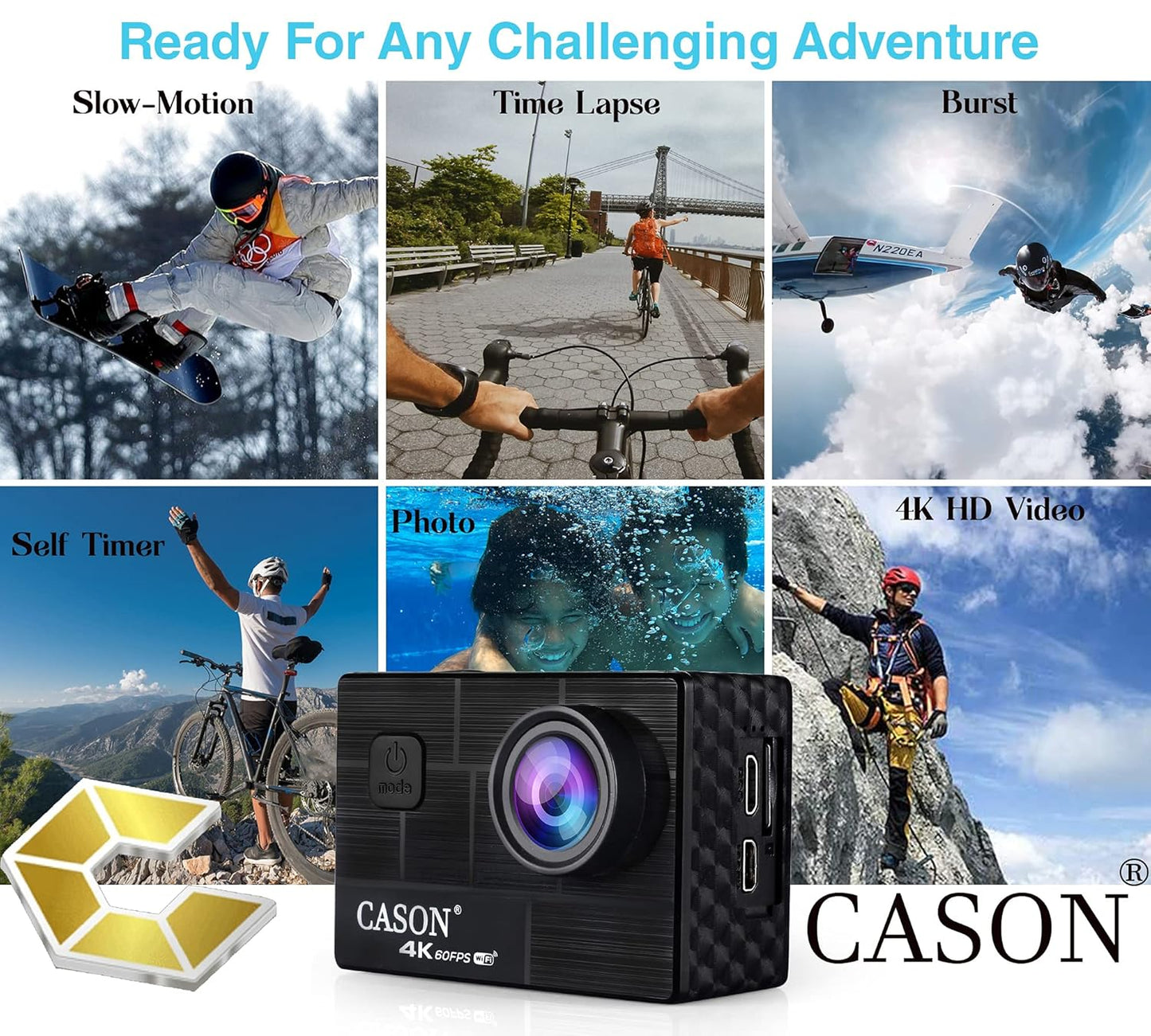 CASON CN10 4K 60fps HD 24MP Action Camera