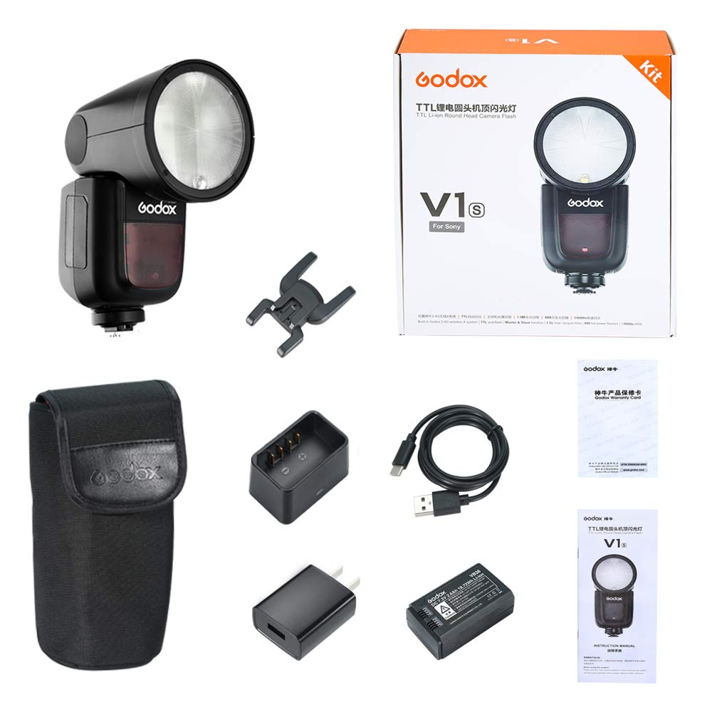 Godox V1-S Round Head Camera Flash Speedlite Flash for Sony DSLR Camera