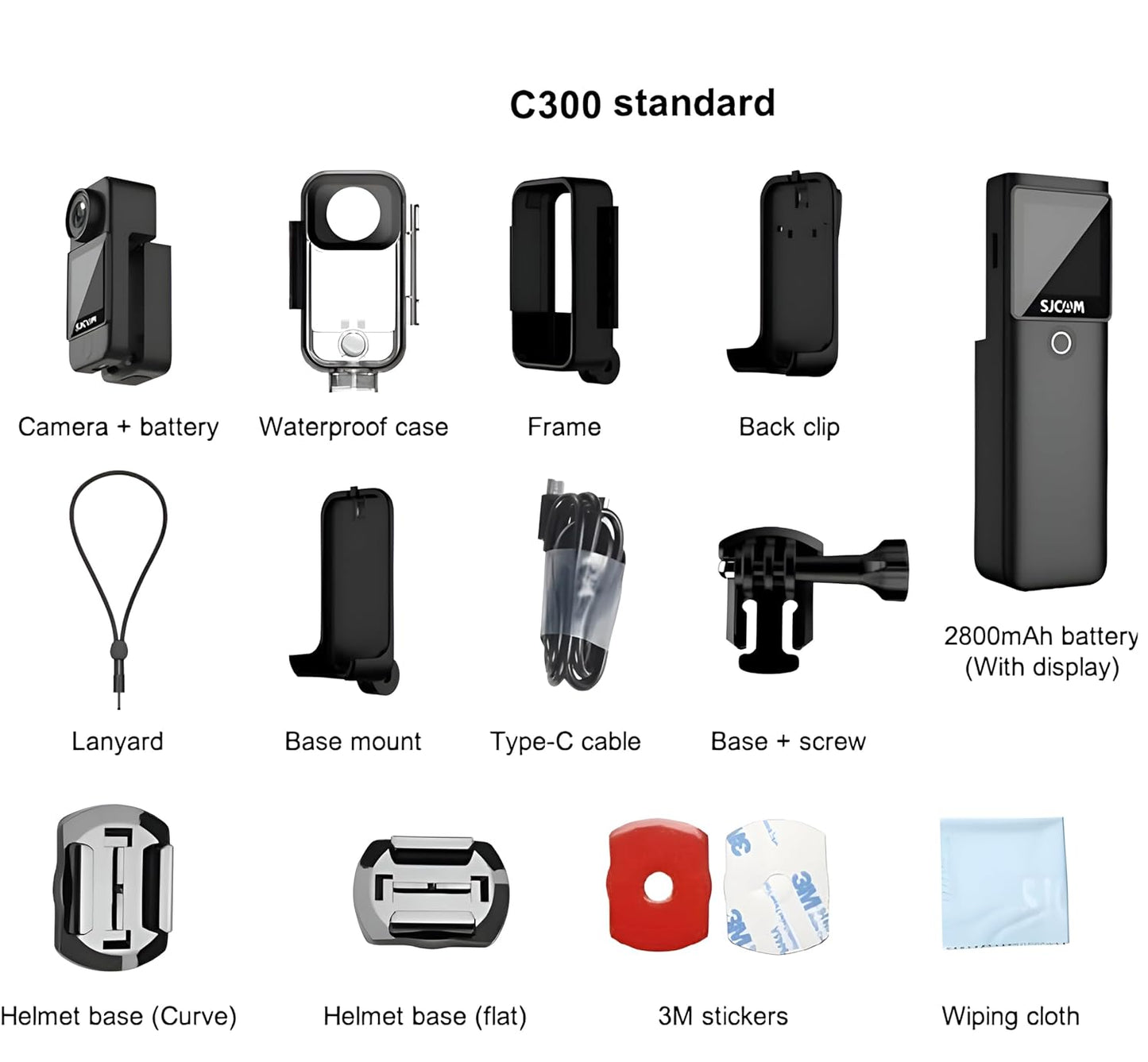 SJCAM C300 4K30fps 20MP Action Camera with Handheld Grip